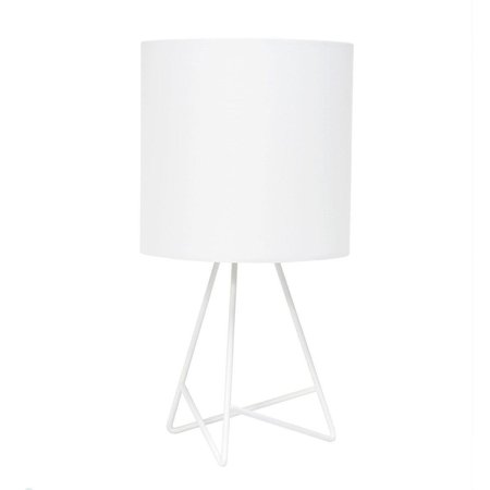 LIGHTING BUSINESS White Down to the Wire White Table Lamp with Fabric Shade LI2519852
